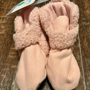 Carter's Light Pink Plush Cuffed Baby Booties